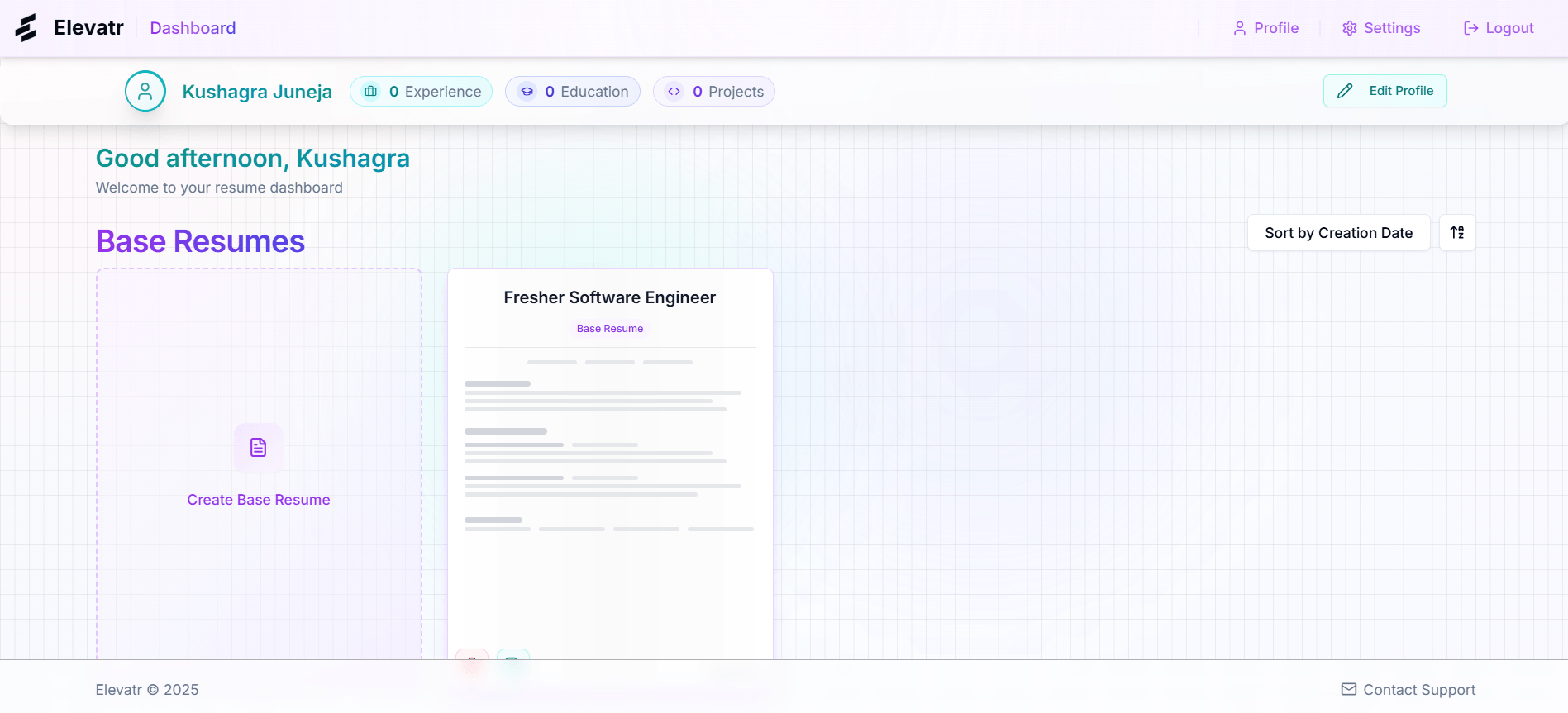 Beautiful Resume Dashboard